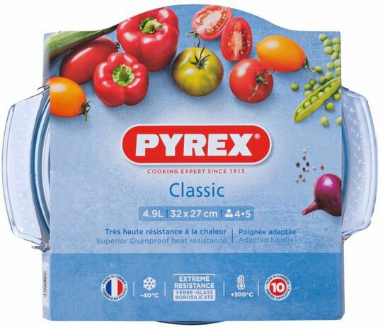 Pyrex Classic Ovenschaal Rond met Deksel 4,9 liter