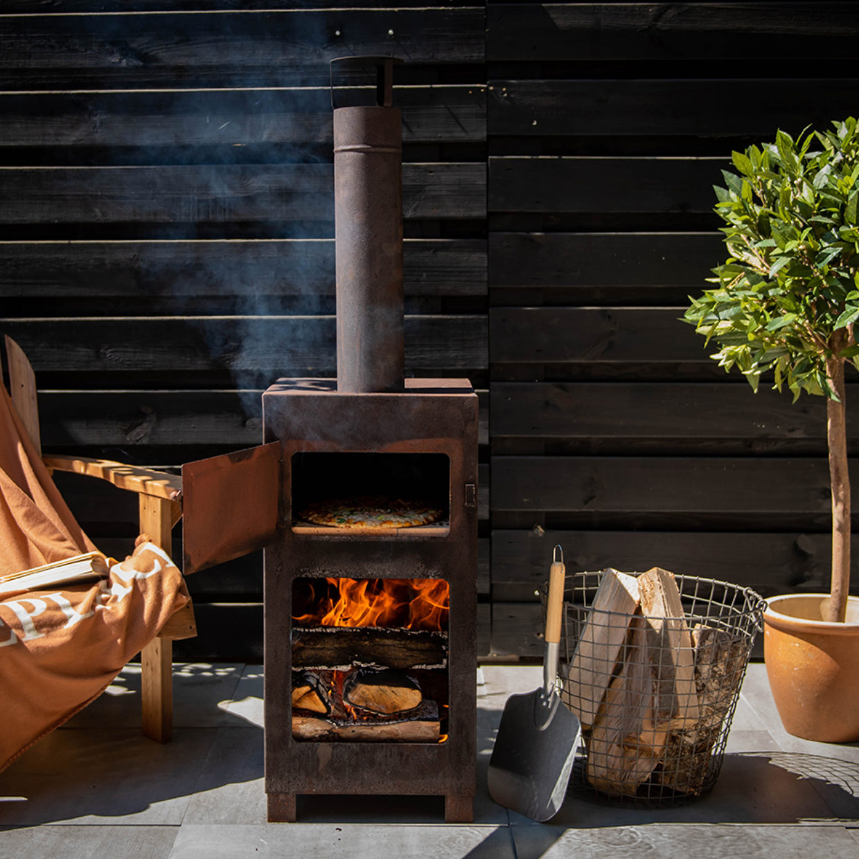 Abstractie Kruik tuin Fancy Flames Terraskachel + Flammkuchen oven roest - Ovenwinkel.com | puur  kookplezier