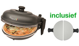 Optima Napoli Pizza Express steenoven zwart incl. metalen pizza spatels Optima Napoli Pizza Express steenoven zwart incl. metalen pizza spatels