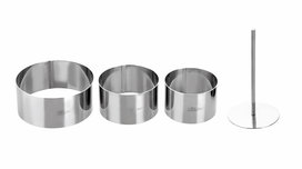Ibili Uitsteker/ kookring set 3 stuks incl. stamper Ibili Uitsteker/ kookring set 3 stuks incl. stamper