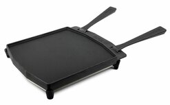 Ooni grillplaat Grizzler dubbelzijdig gietijzer met RVS serveerplank 35 x 35 cm Ooni grillplaat Grizzler dubbelzijdig gietijzer met RVS serveerplank 35 x 35 cm